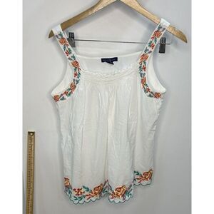 Bandolino Embroidery Top Size Pm White‎ Color 100% Cotton